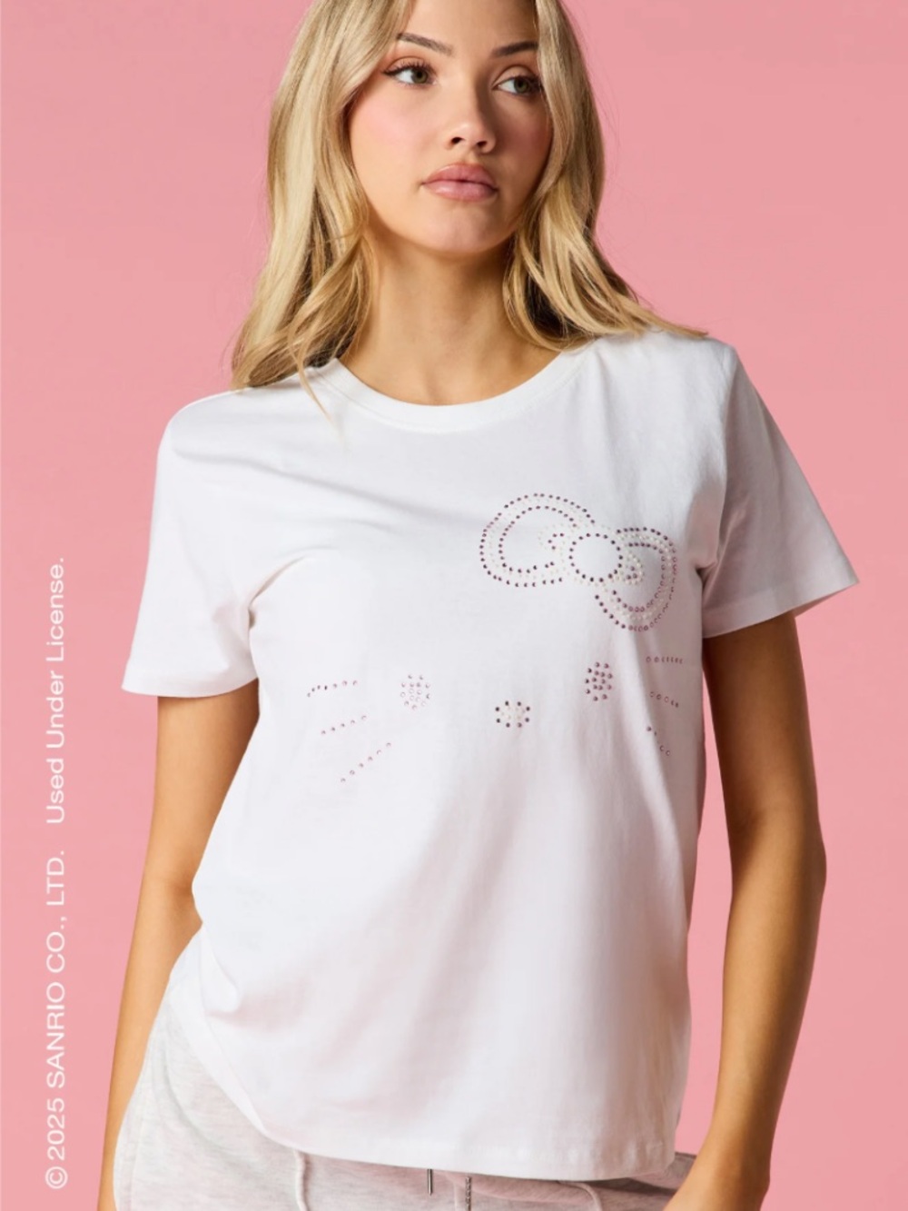 Sanrio Rhinestone Hello Kitty Short Sleeve Tee